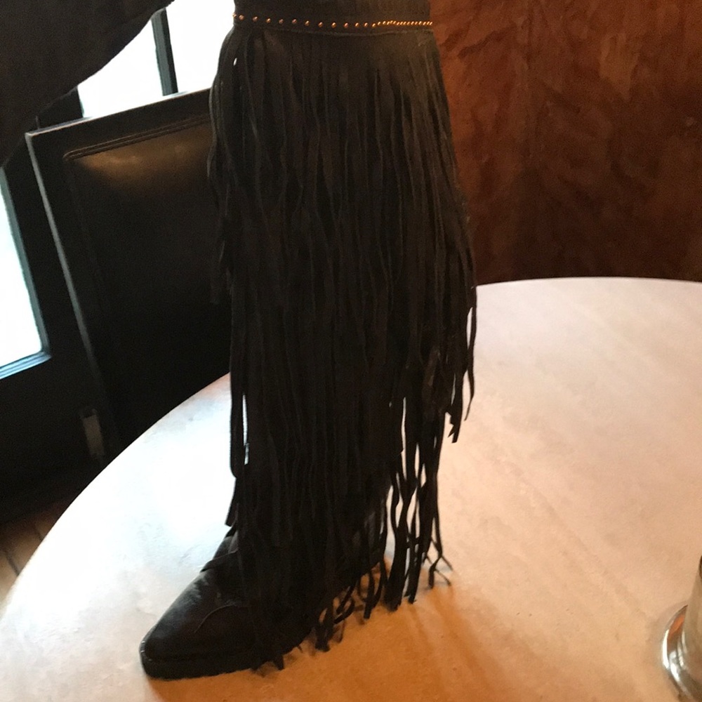 Ivy Kirzhner leather long fringe boots
